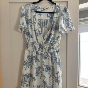 Blue and White Floral Spring Tea Dress Cottagecore